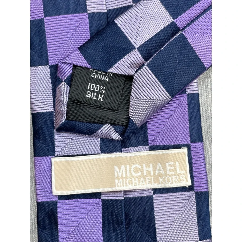 Michael Kors Tie Mens Geometric 100% Silk 3